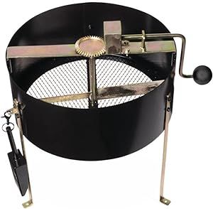 Gardener's Supply Company - Rotary Compost Soil Sifter - Efficiently Screen and Separate Garden Compost and Soil - Outdoor Easy Turn Heavy Duty Steel - Black