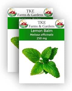 TKE Farms - Lemon Balm Seeds for Planting, 250 mg Approx. 300 Seeds, Melissa officinalis, Non-GMO, Heirloom, Qty 2
