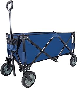 Utility Collapsible Folding Wagon Cart Heavy Duty Foldable, Multipurpose Beach Trolley Cart Beach Wagon Garden Carts for Sports, Shopping, Camping