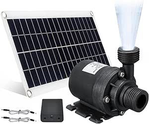 PRIZOM 50W Solar Water Pump Water Fountain Irrigation Pump 800L/H DC12V Low Noise Garden Family