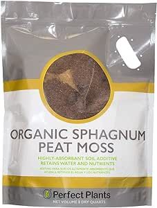Organic Sphagnum Peat Moss by Perfect Plants - Absorbs Essential Nutrients When Added to Soil and Enriches Plant Roots - Indoor and Outdoor Use (8qts.)