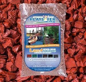 Playsafer Red Rubber Mulch 77 Cu. Ft. - 2000 Lbs. Pallet - 50 Bags