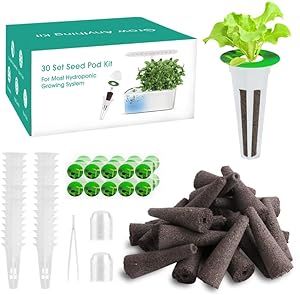 121 Pcs Seed Pod Kit for AeroGarden, Hydroponics Garden Accessories for Hydroponic Growing System, Grow Anything Kit with 30 Grow Sponges, 30 Grow Baskets, 30 Pod Labels, 30 Grow Domes, 1 Tweezer