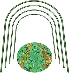 FOTMISHU Garden Hoops, Greenhouse Hoops for Raised Beds Row Cover Garden Netting, 4Pcs Rust-Free Garden Tunnel, 19.6"x 22.8" Reuseable Gardening Supplies for Plants Vegetables