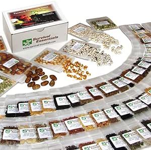 Heirloom Seeds for Planting Vegetables and Fruits - Survival Essentials 135 Variety Seed Vault - Medicinal Herb Seeds - Grow Healthy Non-GMO Food
