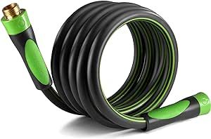 WORKPRO 5/8 IN x 10 FT Garden Hose, Durable, Flexible, Lightweight Water Hose with Bi-Material 360° Rotation Handle, 3/4" GHT Solid Brass Fittings, for Outdoor, Lawn, Garden & Yard, Car Wash