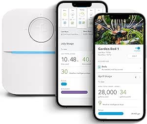 Rachio 3rd Gen: Smart 4-Zone Sprinkler Controller, App Enabled Automated Water Scheduling, Compatible with Alexa, DIY Simple & Fast Install, (4ZULW-C, White)