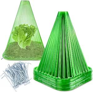 UCandy Pack 25 Garden Cloches for Plants,Reusable Plant Bell Cover,Protects Plants from Birds, Frost,Snails Etc,7.7" D x 8.7" H, Green (green-25 Pack)