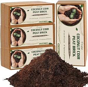 Legigo 8 Pack Premium Coco Coir Brick for Plants- 100% Organic Compressed Coconut Coir Bricks Starting Mix, Coco Coir Fiber Coconut Husk for Planting, Gardening, Potting Soil Substrate, Herbs