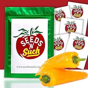 Seeds N Such 110 Organic Tomato & Pepper Garden Seeds | Artisan Prettiest Mix, New Girl Hybrid, Pink Berkeley Tie-Die Tomatoes and Hot Paper Lantern & Escamillo Peppers | Untreated & Non-GMO