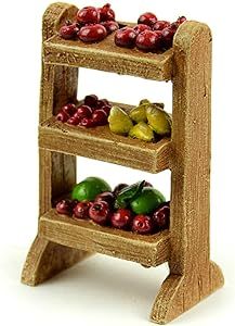 Miniature Produce Shelves Fruit Stand Fairy Garden Gnome Apples Pears