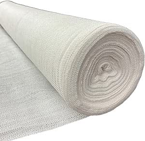 Farm Plastic Supply - White Shade Cloth - 50% - Mesh Fabric for Fence Privacy Screen, Garden Shade, Mesh Fence Screening, Shade Cloth Rolls, Wind Screen (6' x 100')