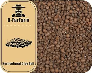 O-FarFarm Clay Pebbles for Indoor Plants, Hydroponics Supplies Clay Balls for Hydroponic Growing, 3 Sizes to Choose for Orchids, Hydroponics, Aquaculture, Garden Soil Additive Conditioner(1qt, 4-8mm)